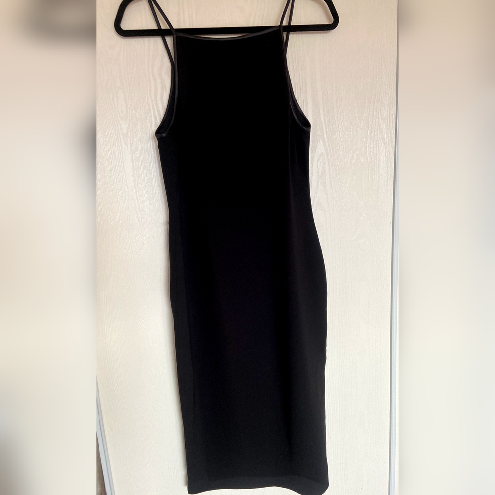Elegant Black Sleeveless Dress With Side Slit- Polo Ralph Lauren